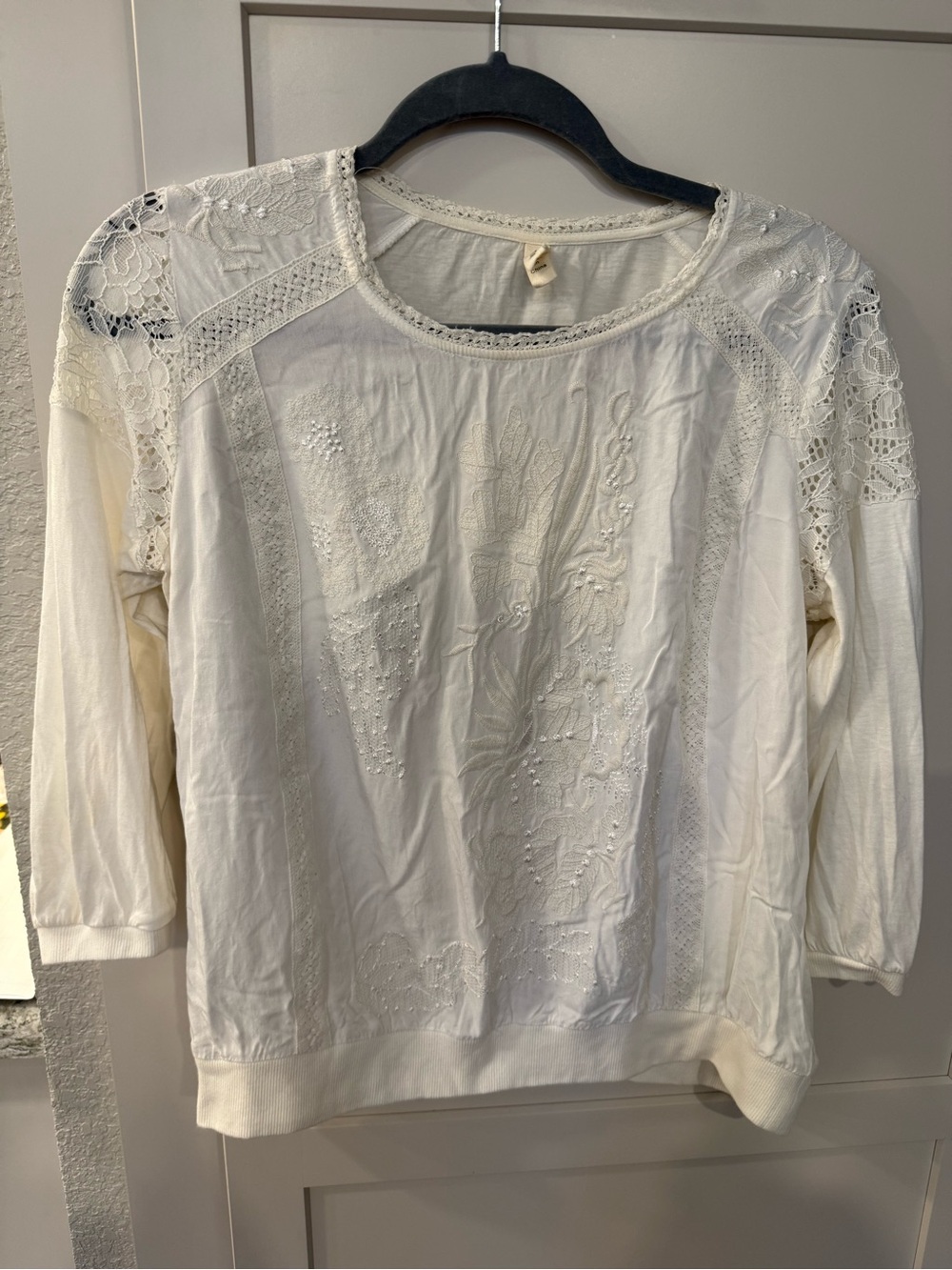 Anthropologie Tiny Lace Eyelet Blouse M